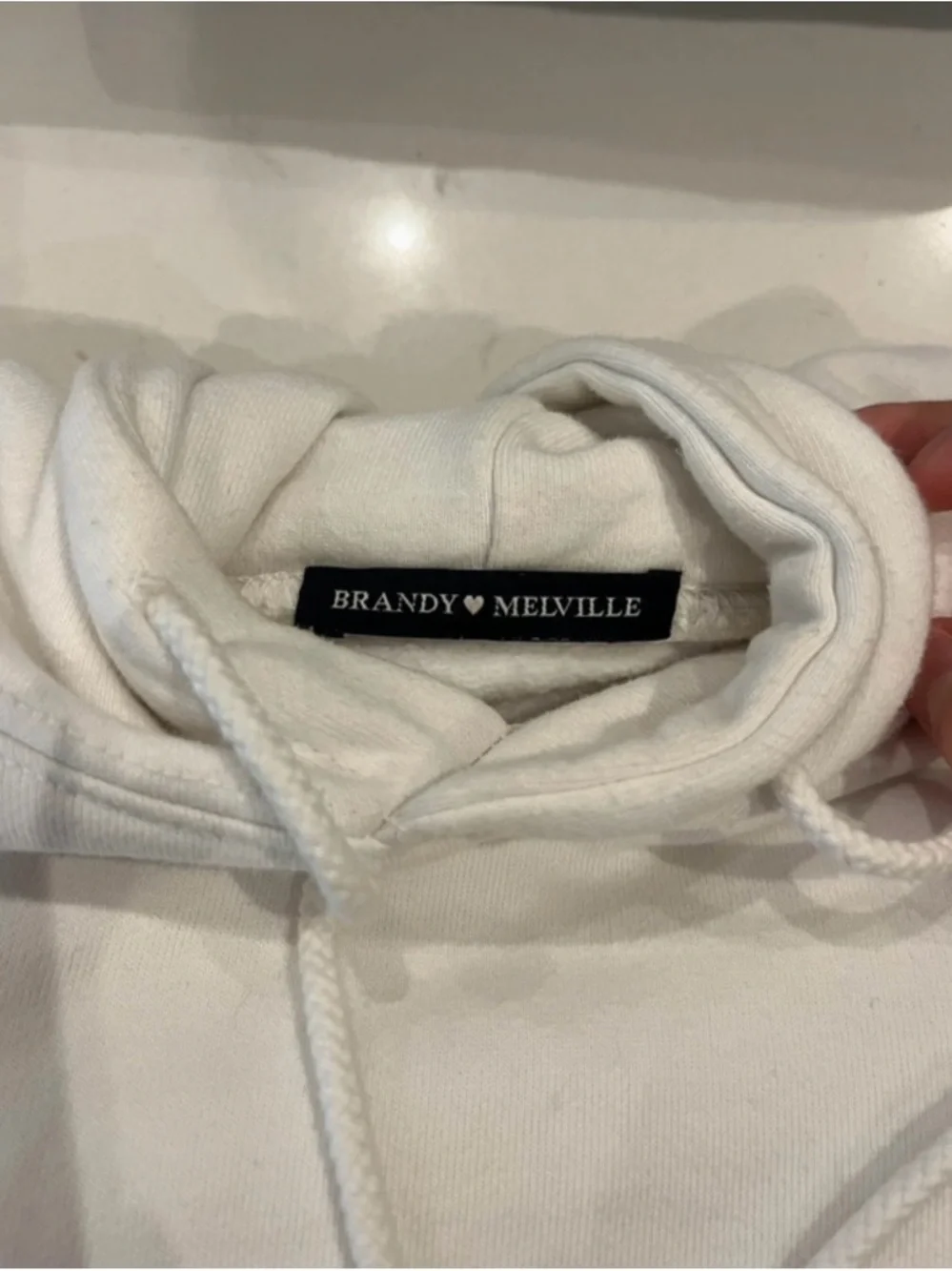 Brandy Melville White Christy Hoodie - Picture 4 of 4